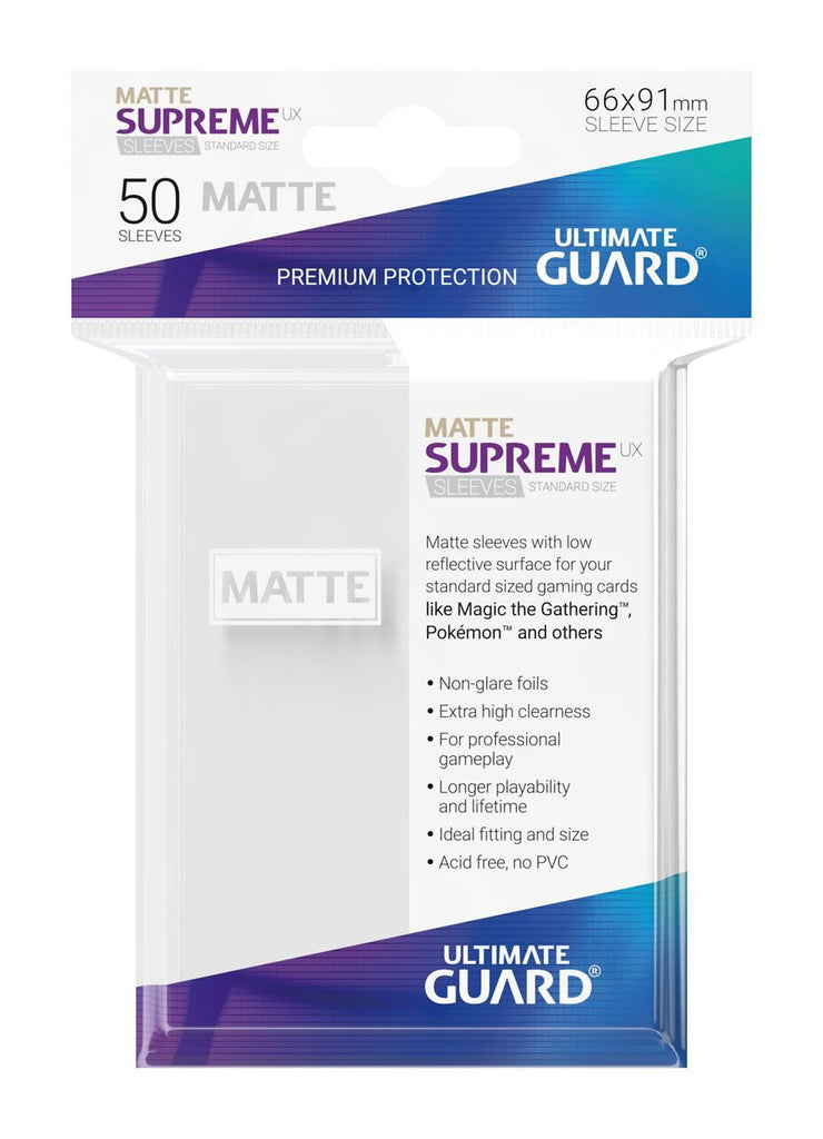 Ultimate Guard Supreme UX Sleeves Standard Size Matte White (50)